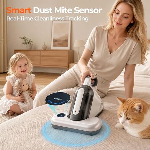 UV Mattress Vacuum Cleaner 16Kpa, Bed Vacuum with Smart Dust Sensor & HEPA Filter, 450W Couch Cleaner Machine for Pet Hair, Upholstery, Bed, Sofa Deep Cleaning in Kuwait
