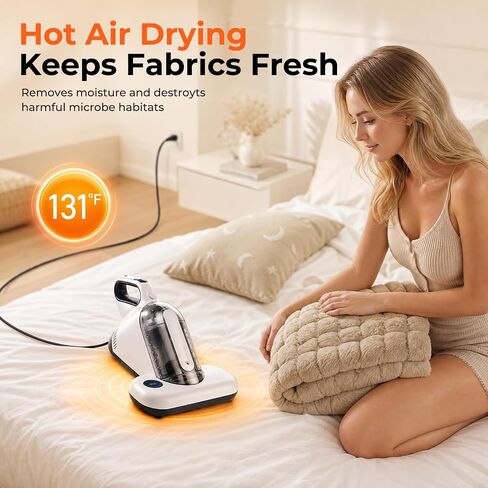 UV Mattress Vacuum Cleaner 16Kpa, Bed Vacuum with Smart Dust Sensor & HEPA Filter, 450W Couch Cleaner Machine for Pet Hair, Upholstery, Bed, Sofa Deep Cleaning in Kuwait