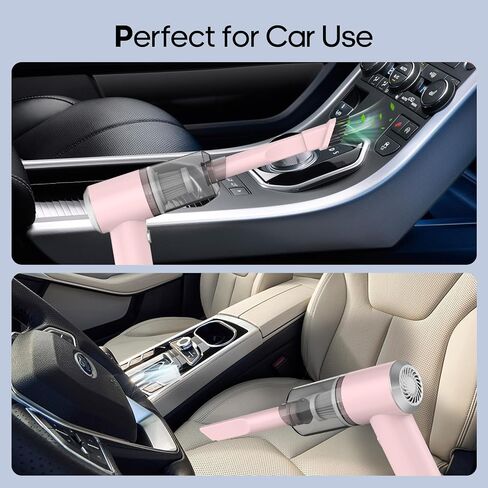 Auloea Portable Mini Car Vacuum Cleaner Pink, High Power Cordless(400g) Handheld Rechargeable Vacuum Cleaner for Desk V01 in Kuwait