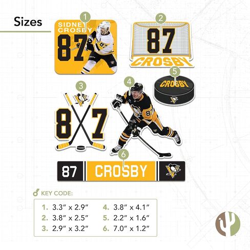Desert Cactus Pittsburgh Penguins Sticker Team NHL National Hockey League Player Vinyl Decal Laptop Water Bottle Car Scrapbook (Type P2 - Sidney Crosby) in Kuwait