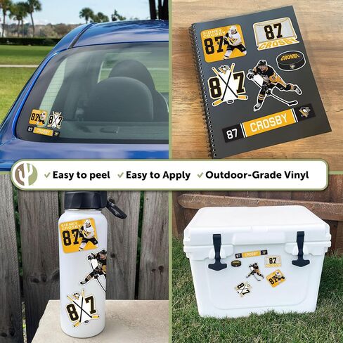 Desert Cactus Pittsburgh Penguins Sticker Team NHL National Hockey League Player Vinyl Decal Laptop Water Bottle Car Scrapbook (Type P2 - Sidney Crosby) in Kuwait