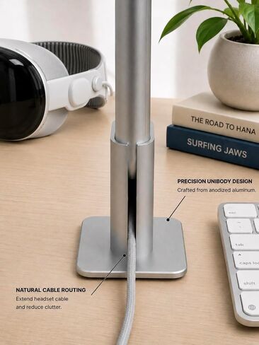 Workstation Dock Compatible with Apple Vision Pro — Aluminum Battery Stand with Cable Retention in Kuwait