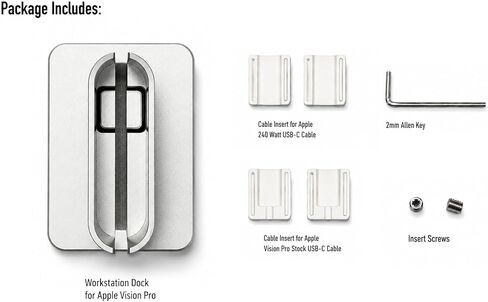 Workstation Dock Compatible with Apple Vision Pro — Aluminum Battery Stand with Cable Retention in Kuwait
