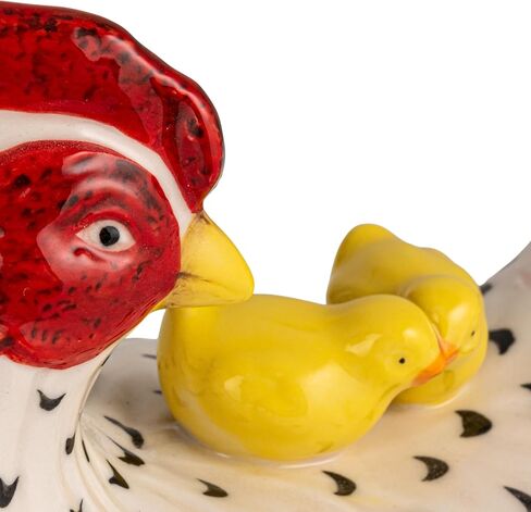 Creative Co-Op Stoneware Vintage Reproduction Hen Shaped Butter Dish, Multicolor in Kuwait