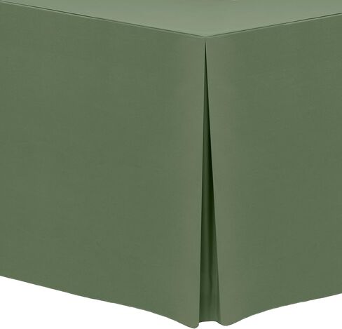 Ultimate Textile -3 Pack- 8 ft. Fitted Polyester Tablecloth - Fits 24 x 96-Inch Banquet and Folding Rectangular Tables - 42" H, Army Green in Kuwait