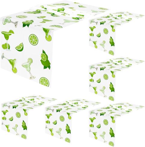 Breling 6 Pcs Plastic Margarita Party Table Runner Margs and Matrimony Bachelorette Decor Waterproof Themed Party Decorations 13 x 108 Inch Table Cloth Runner Entertainment for Mexican Taco Bar in Kuwait