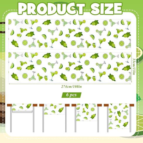 Breling 6 Pcs Plastic Margarita Party Table Runner Margs and Matrimony Bachelorette Decor Waterproof Themed Party Decorations 13 x 108 Inch Table Cloth Runner Entertainment for Mexican Taco Bar in Kuwait