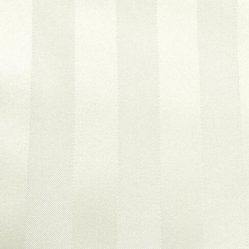Ultimate Textile -3 عبوات - مفرش طاولة بيضاوي مخطط من الساتان مقاس 54 × 96 بوصة، كريمي عاجي in Kuwait