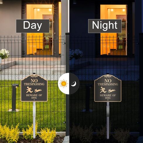 2 Pack No Trespassing Beware of Dog Yard Sign | 12x12 Inch, Reflective, Aluminum, Metal, Weatherproof 7 Years Outdoor, Includes Stakes for Easy Mounting in Kuwait