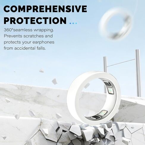 [3 Pack] Case for Oura Ring 5,NOUKAJU Ring Protective Cover,Drop-Proof,Scratch-Proof,M(Size 9-11),Silicone Protective Cover for Oura Ring 5(White+Pink+Clear White) in Kuwait