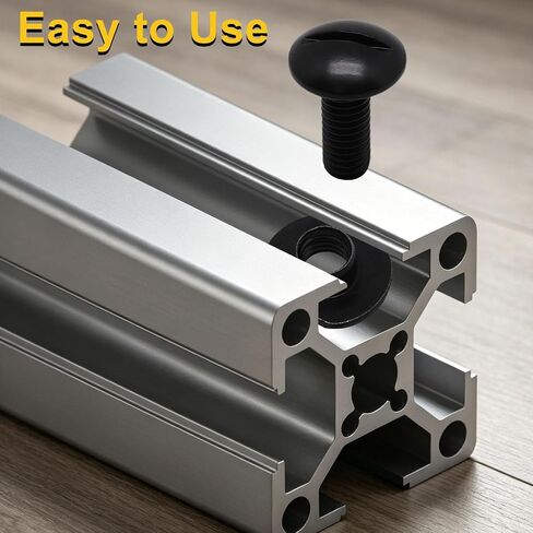 1/4"-20 Centered Slide T-Nuts for T-Slot Track with 1/4"-20 x 1/2" Bolts, Black T Slot Nut Hardware Accessory for Aluminum Extrusion Profiles Rail (30Pcs) in Kuwait