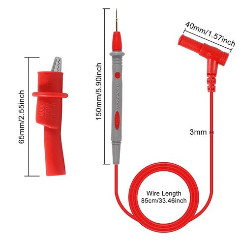2PCS 1000V 20A Multimeter Test Probe Lead & 4PCS 1000V 10A Safety Alligator Clips, Soft Silicone Electrician Test Leads Kit Multimeter Electronic Clamp Meter in Kuwait