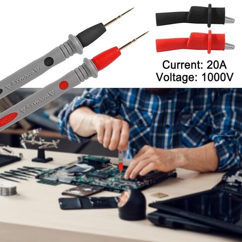 2PCS 1000V 20A Multimeter Test Probe Lead & 4PCS 1000V 10A Safety Alligator Clips, Soft Silicone Electrician Test Leads Kit Multimeter Electronic Clamp Meter in Kuwait