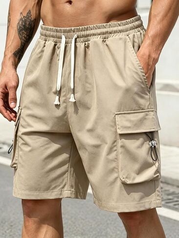 Men's Summer Cargo Shorts Outdoor Sports Shorts Elastic Waist Casual Hiking in Kuwait