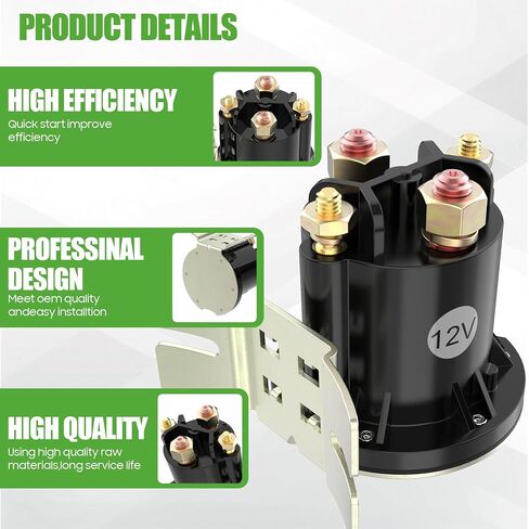 10L0L 12V Golf Cart Starter Solenoid Relay for Yamaha G22 G23 G27 G28 G29 YDRA Gas, 4-Terminal Continuous Duty Solenoid, Replaces JW1-H1950-00-00 JR3-H1950-00-00 JF2-H1950-00 J38-81950-01 684-1251-012 in Kuwait