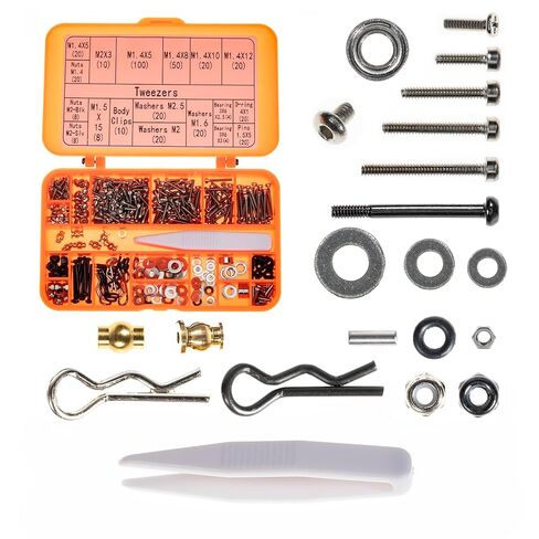 Screws Kit for SCX24 AX24 RC Car, Cup Head, 380 Pcs, 304 Stainless Steel Screws, Bearing & Screws Set with Box for 1/24 RC Crawler Car Axial SCX24 C10 Deadbolt JLU Gladiator Bronco in Kuwait