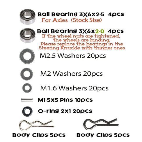 Screws Kit for SCX24 AX24 RC Car, Cup Head, 380 Pcs, 304 Stainless Steel Screws, Bearing & Screws Set with Box for 1/24 RC Crawler Car Axial SCX24 C10 Deadbolt JLU Gladiator Bronco in Kuwait