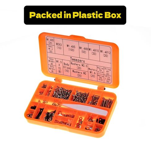 Screws Kit for SCX24 AX24 RC Car, Cup Head, 380 Pcs, 304 Stainless Steel Screws, Bearing & Screws Set with Box for 1/24 RC Crawler Car Axial SCX24 C10 Deadbolt JLU Gladiator Bronco in Kuwait