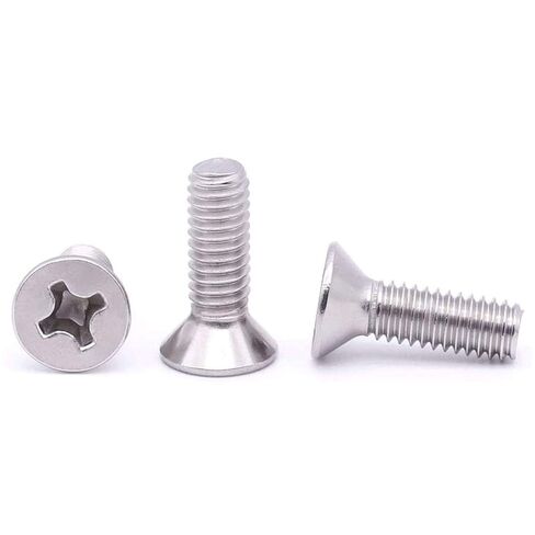 50 Pcs M4-0.7x6mm Flat Head Machine Screws, Phillips Cross Screw, Phillips Drive，304 Stainless Steel, Fasteners Bolts，Countersunk Machine Screws in Kuwait