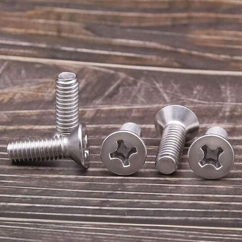 50 Pcs M4-0.7x6mm Flat Head Machine Screws, Phillips Cross Screw, Phillips Drive，304 Stainless Steel, Fasteners Bolts，Countersunk Machine Screws in Kuwait