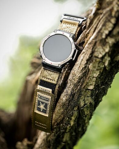 حزام ساعة HEMSUT من النايلون متوافق مع Amazfit T-Rex، T-Rex Pro، T-Rex 2، T-Rex 3، T-Rex 3 Pro 44 مم/48 مم، T-Rex Ultra 1 /Ultra 2، حزام بديل مع محولات معدنية، شريط لاصق وحلقة قابل للتنفس in Kuwait