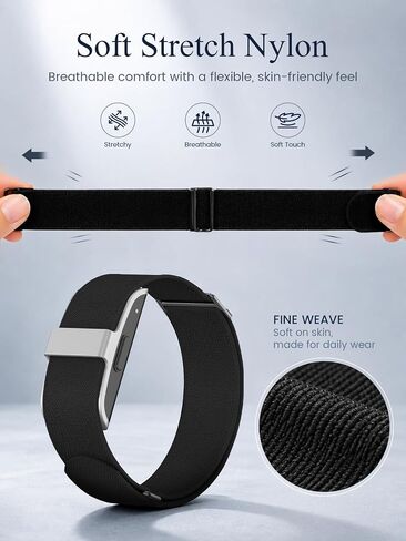 BlackPro Elastic Nylon Band Compatible with Hume Band Replacement Strap, Soft Breathable Adjustable Loop WristBand for Hume Band 1.0 Strap for Hume Health Fitness Tracker Wristband Women Men in Kuwait