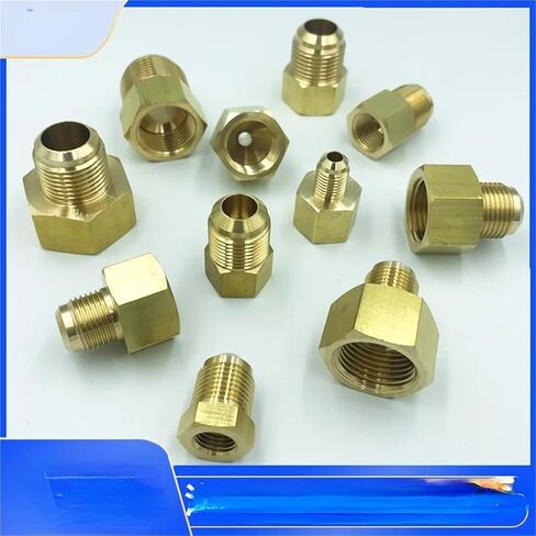 45 Deg SAE Flare Fit 1/4" 3/8" 1/2" 3/4" OD Tube Reducer Bushing Transfer Brass Pipe Fitting Connector Adapeter Air Conditioner(19.02mmF To 15.88mmM) Plumbing Fittings in Kuwait