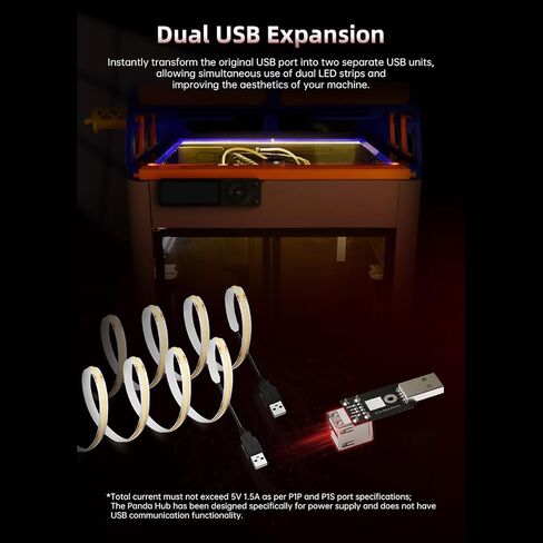 Double USB Connection Panda Adapter Original Port Protections for P1S/P1P Printers Securely Original Port Protections in Kuwait