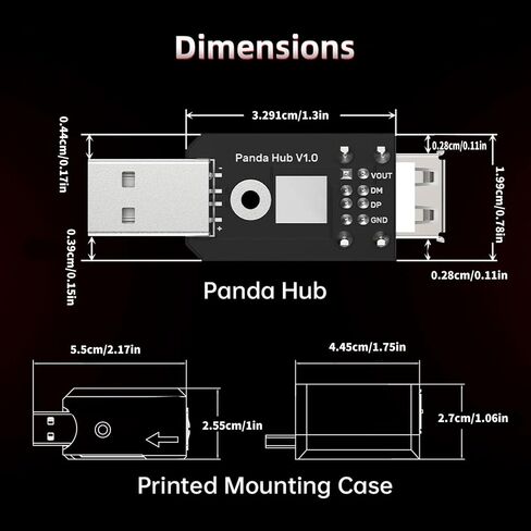 Double USB Connection Panda Adapter Original Port Protections for P1S/P1P Printers Securely Original Port Protections in Kuwait