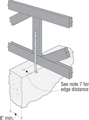 Simpson Strong-Tie HETA20 Heavy Embedded Truss Anchor - 20-in. Zinc Galvanized 16-Gauge Steel Build, Embedment Line for Accurate Depth, Load-Rated for Wind & Seismic Forces in Kuwait
