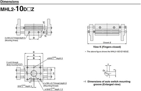 MHL2 10D 16D 20D 25D 32D 40D1 2 قابض هوائي مزدوج التمثيل قابض هوائي من النوع العريض أسطوانة متوازية Al Clamps تتحمل 10-40 مم (MHL2-25D2) in Kuwait
