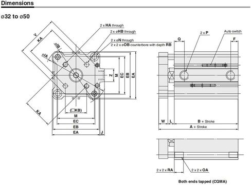 Air Cylinder CQMB bore 16mm Double Acting Compact Pneumatic Rod Guide cylinderstroke 5/10/15/20/25/30/35/40/45/50mm(Stroke 10mm,CQMB16) in Kuwait