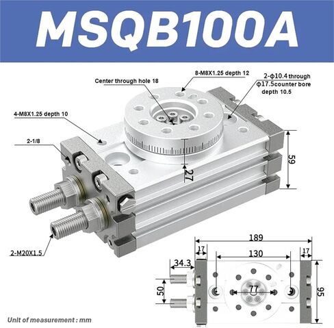 1 قطعة MSQB70A MSQB70R MSQB100R MSQB100A اسطوانة هوائية دوارة MSQB50R قابل للتعديل 0-190 درجة (MSQB100A) in Kuwait