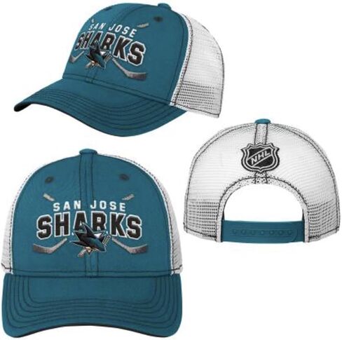 Outerstuff San Jose Sharks NHL Youth Core Lockup قبعة شبكية قابلة للتعديل (مقاس واحد) in Kuwait