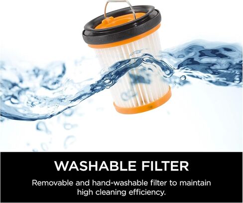 مكنسة شارك QV201 WANDVAC المحمولة، خفيفة الوزن بوزن 1.4 رطل مع شفط قوي، أداة شق منفضة، فرشاة تنظيف، أداة للحيوانات الأليفة، قاعدة شحن *، كوب غبار بلمسة واحدة فارغ، أسود (متجدد) in Kuwait