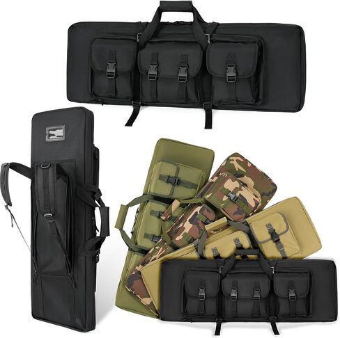 32/36/42/48/52" Double Rifle Case Soft Gun Bag w/Pistol Storage | Soft Padded Interior, All-Around Shooting Range Tactical Backpack for Hunters, Shooters, Gift for Boyfriend, Husband in Saudi Arabia
