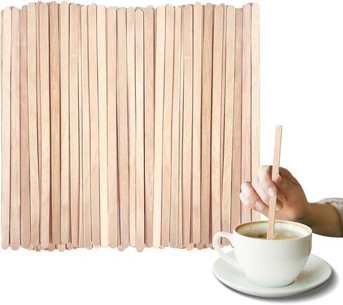 KTOJOY 1000 Pack Birch Wood Coffee Stirrers, 7.5 Inch Sturdy Coffee Stir Sticks, Smooth Round Ends, Splinter-Free Disposable Stir Sticks for Coffee, Cocktails, Office, Home Use in Kuwait