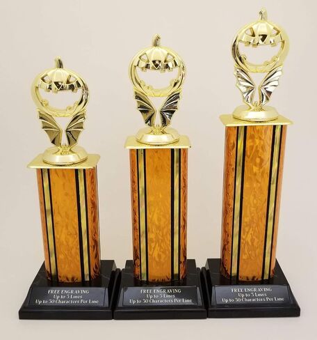 Halloween Pumpkin Jack O Lantern Set of (3) Trophies in Kuwait