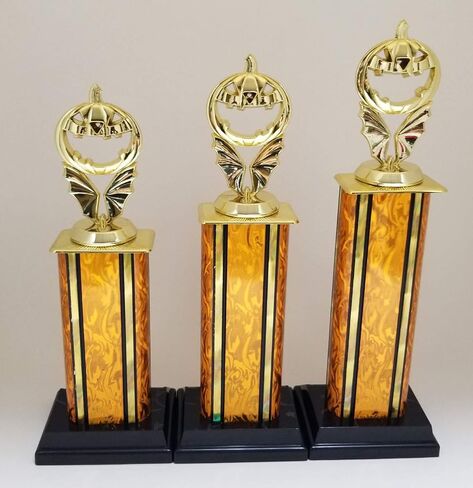 Halloween Pumpkin Jack O Lantern Set of (3) Trophies in Kuwait