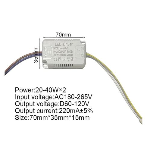 محرك LED 3 ألوان لإضاءة LED AC180-265V محول غير عازل لاستبدال ضوء LED (40-60 واط) × 2 in Kuwait