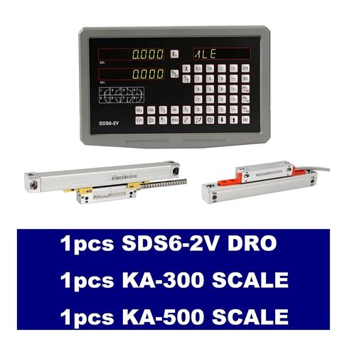 مخرطة طحن 0.005 مم 0.001 مم SINO DRO kit SDS6-2V 2 محور قراءات رقمية DRO + KA300 جهاز تشفير خطي + KA500 مقياس خطي رفيع (مجموعة كاملة 0.005 مم) in Kuwait