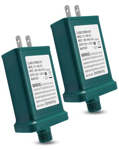 TS-18W29V Class 2 Power Supply Transformer, 29V 0.621A Adapter for LED String Lights/Christmas Tree Lights/Outdoor Holiday Lighting, IP44 Raintight, US Plug, 1/2 Inch Connector Pack of 1 in Kuwait