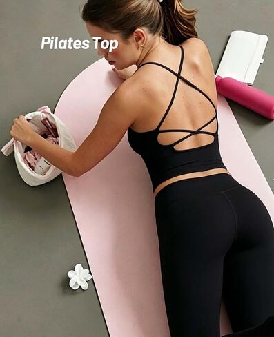 TZLDN Women V Neck Backless Workout Tank Tops Built in Bra Padded Strappy Longline Sports Bra Gym Yoga Camisole Crop Top in Kuwait