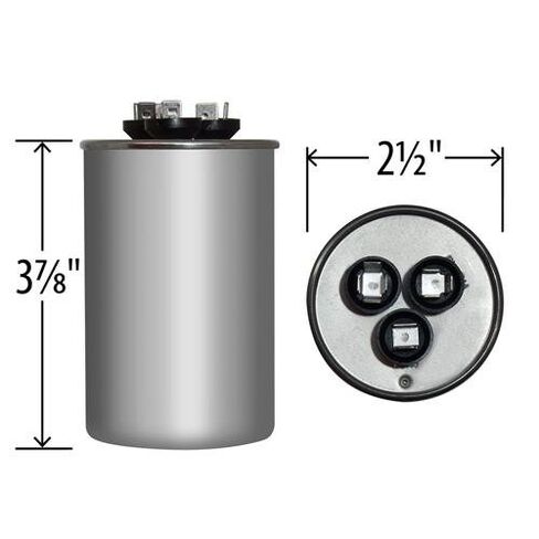 45/5 MFD x 440 VAC Round Dual Capacitor Replaces # SFCAP45D5440R in Kuwait