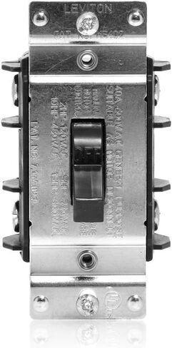 Leviton 40 أمبير، 600 فولت، ثنائي القطب، محرك تيار متردد أحادي الطور، مناسب لفصل المحرك، تبديل، درجة صناعية، غير مؤرض، MS402-DS، أسود in Kuwait