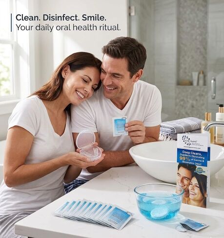 Oral Guard Dental Appliance Cleaner and Disinfectant for All Night Guards, Retainers and Dentures. 3 Month Supply in Kuwait