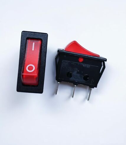 (1PC) Canal RH Series Rocker Switch 16A 125VAC 1/4HP 3-Pin ON-Off Red for Liren 2008D Electric Griddle & Drawer Warmer in Kuwait