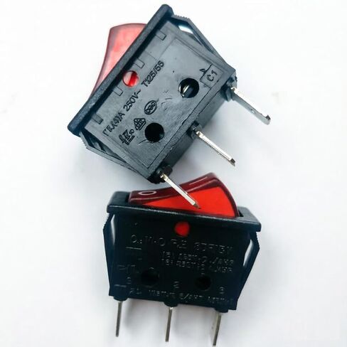 (1PC) Canal RH Series Rocker Switch 16A 125VAC 1/4HP 3-Pin ON-Off Red for Liren 2008D Electric Griddle & Drawer Warmer in Kuwait