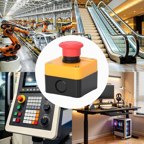 Emergency Stop Push Button Switch, 1NO 1NC 660V 10A 2 Pack | 1NO 1NC, 660V 10A, Weatherproof, Red E-Stop Push Button Switch with Box in Kuwait