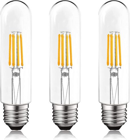 LUXRITE 6 عبوات T10 LED لمبة، 5 وات = 60 وات مكافئة، 3000 كلفن أبيض ناعم، لمبة فتيل إديسون عتيقة، 500 لومن، لمبة إضاءة أنبوبية، تصنيف رطب، مدرج في قائمة UL، قاعدة قياسية E26 in Saudi Arabia